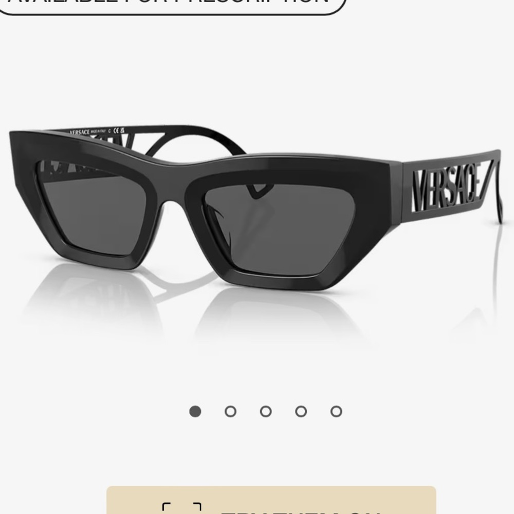 🔥 NEW Versace black cat eye famous sunglasses in black on black